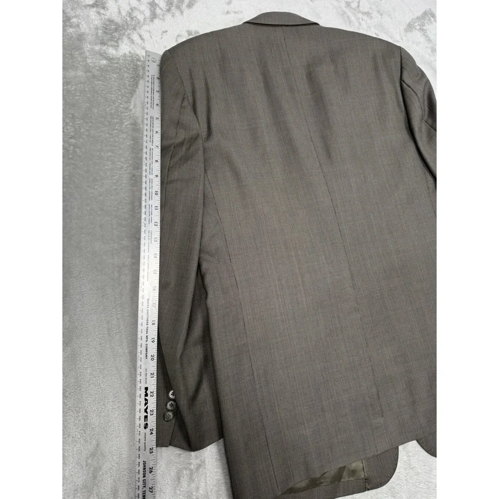 Vintage 80s Hugo Boss Sport Coat Mens 42R Brown Wool Blazer Jacket Plaid Retro